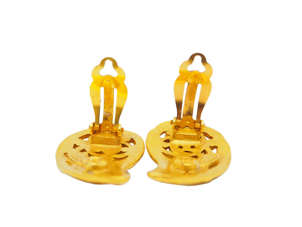 CHANEL 95A Coco Earrings Droplets Magadama Reuse Used Preowned7