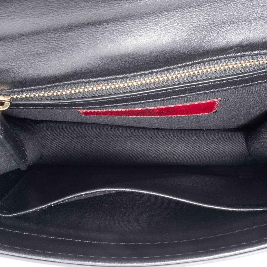 Valentino Garavani Rockstud Chain Shoulder Bag Black Leather Preowned Auth15