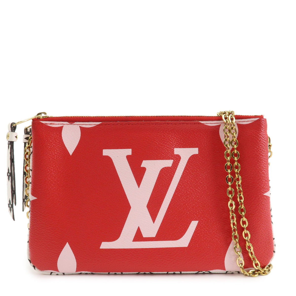 Louis Vuitton Monogram Giant Pochette Double Zip Pouch Rouge M67561 Used F/S0