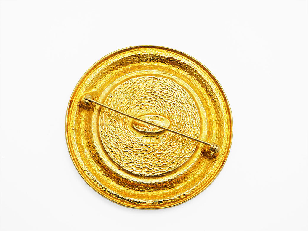 CHANEL Vintage Cambon brooch 31 RUE CAMBON ladies round store door round large3