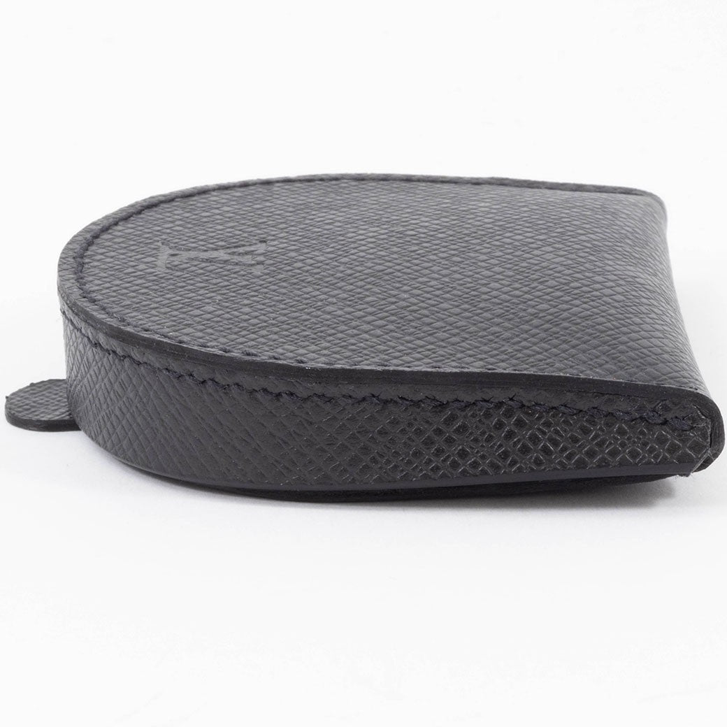 LOUIS VUITTON Porte Monnaie Cuvette Taiga Leather Black Coin Case Preowned Auth3