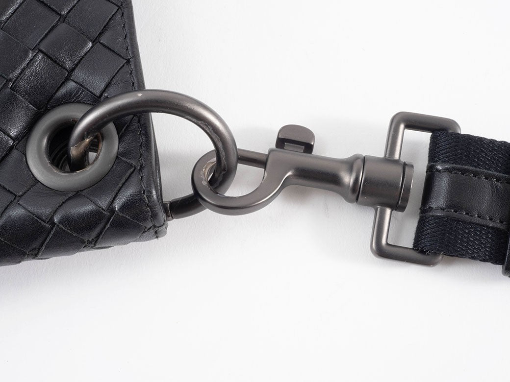 Bottega Veneta Intrecciato 172736 Leather Black Shoulder Bag Women Preowned22