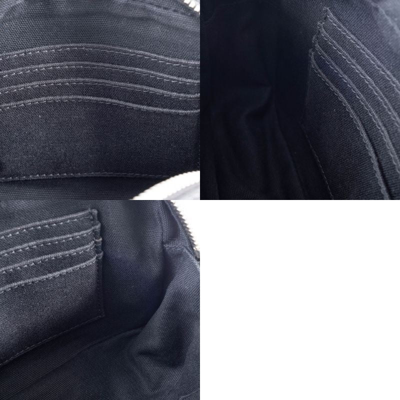 SAINT LAURENT Camp Camera Bag Canvas Leather Black Crossbody 647179 Preowned14