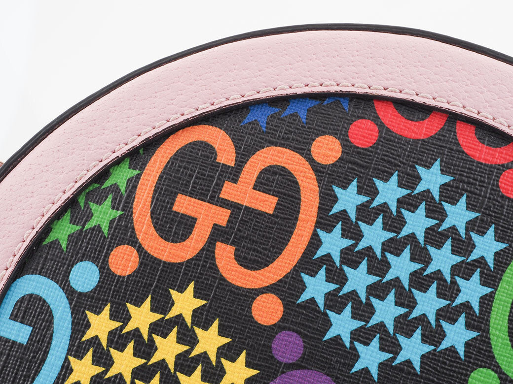 GUCCI GG Psychedelic Round Pink Multicolor Crossbody Shoulder Bag Preowned Auth7
