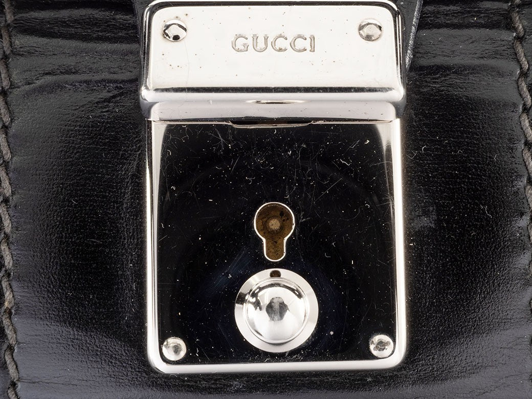 GUCCI Vintage Travel Bag Suitcase Black Canvas Large 010.123 Preowned Auth6
