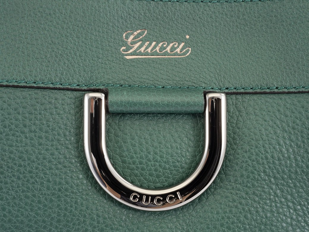 GUCCI Abbey Green Leather Shoulder Bag Womens Tote Bag Large A4 Preowned Auth5
