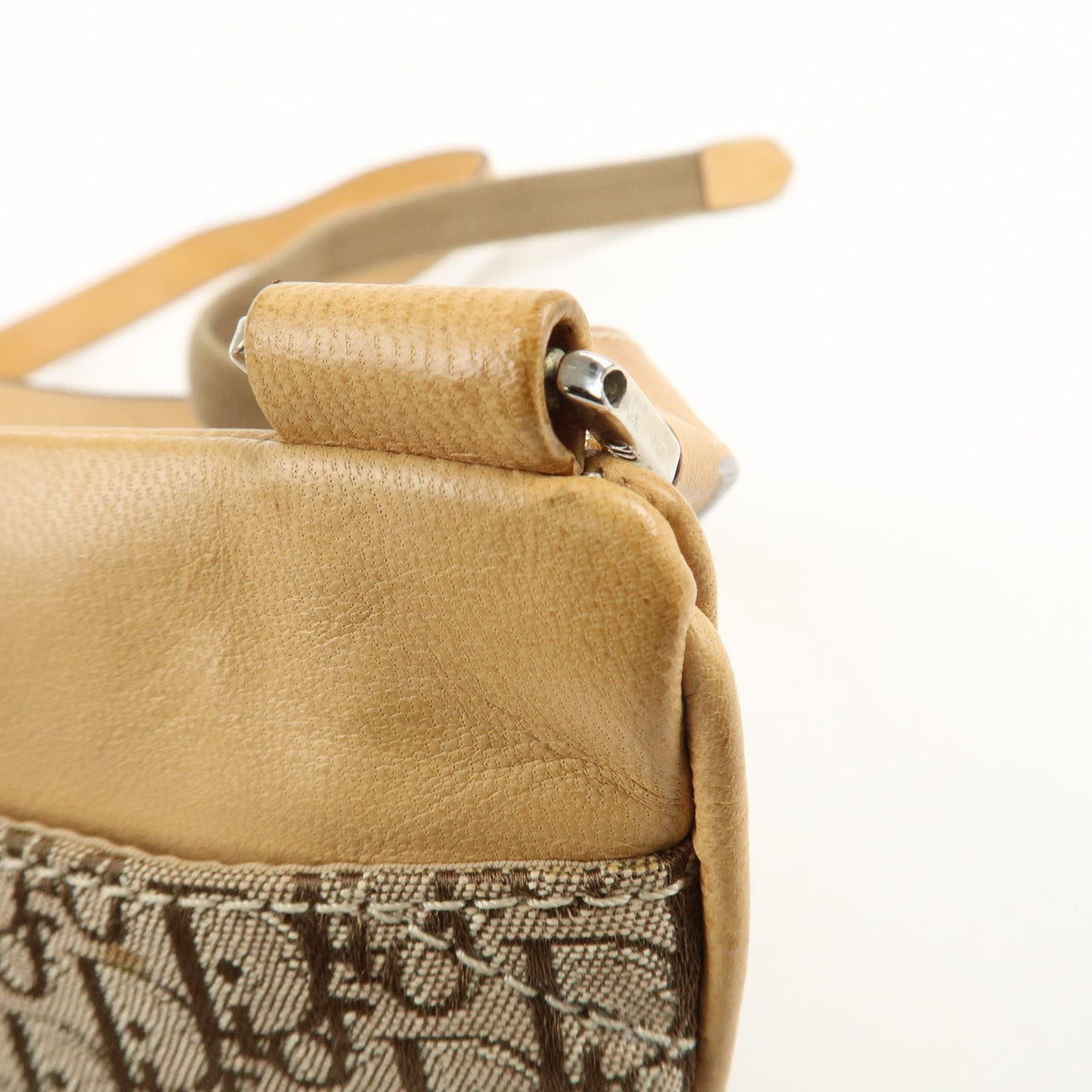Christian Dior Street Chic Trotter Canvas Leather Shoulder Bag Preowned Auth10