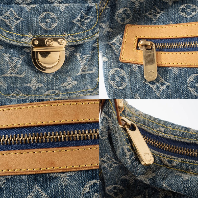 Louis Vuitton Baggy GM Monogram Denim Crossbody Shoulder Bag Hobo Blue Preowned15