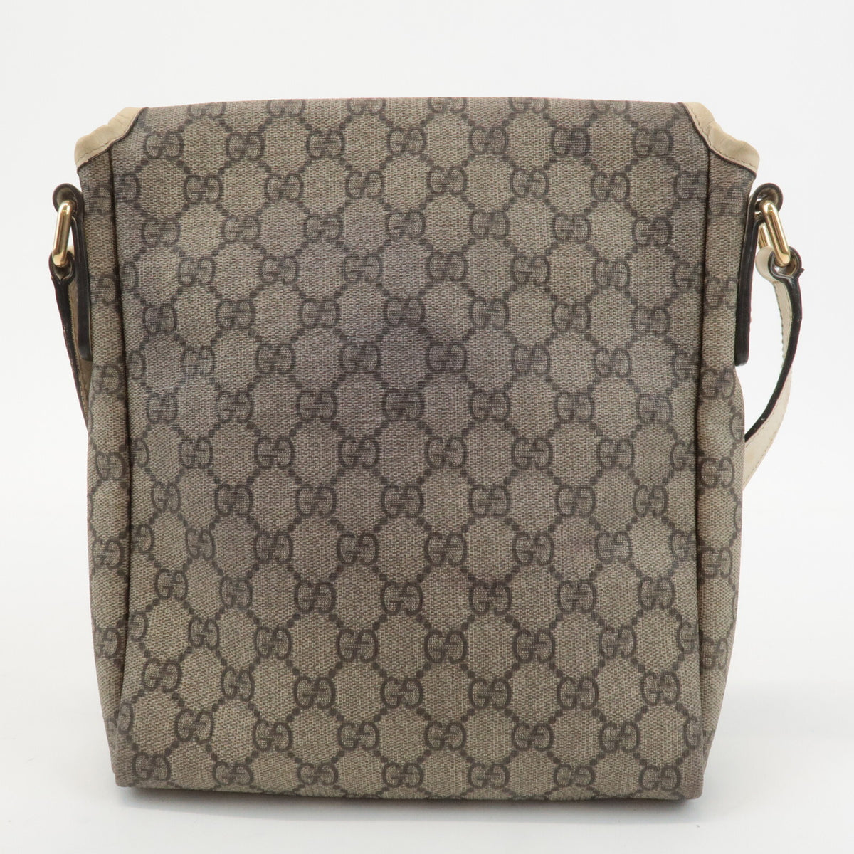 GUCCI GG Supreme Canvas Leather Beige Ivory Crossbody Shoulder Bag Preowned1