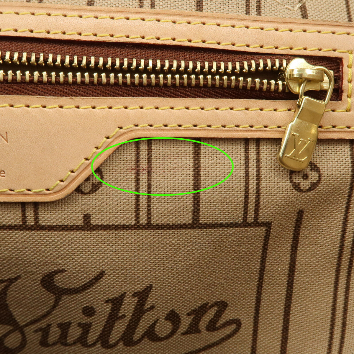 Louis Vuitton Monogram Neverfull PM Tote Bag Brown Leather M40155 Preowned Auth18