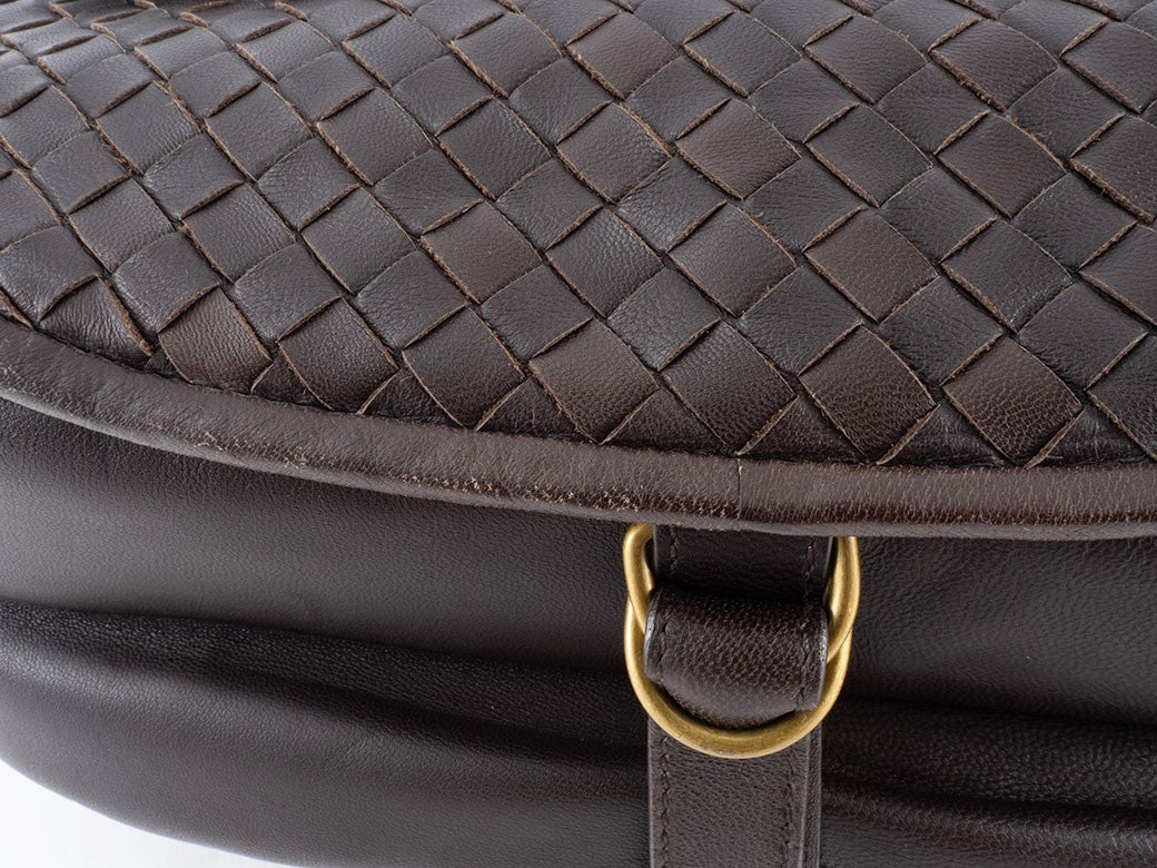 BOTTEGA VENETA Intrecciato Crossbody Shoulder Bag Dark Brown Leather Preowned19