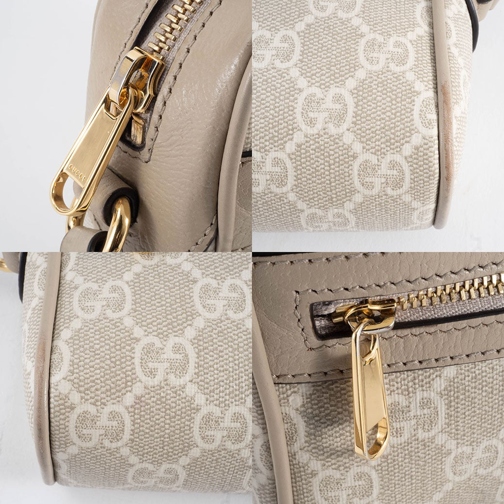 GUCCI Ophidia Mini GG Supreme Crossbody Shoulder Bag Beige Womens Preowned Auth21