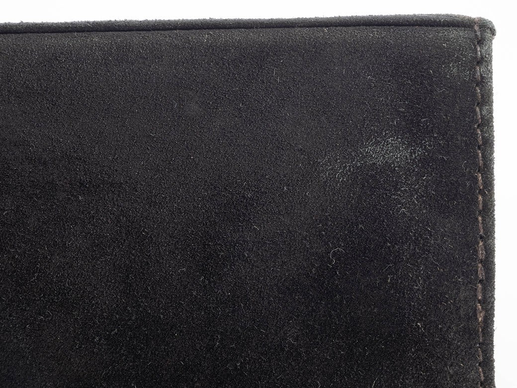 Salvatore Ferragamo Chain Shoulder Bag Suede Gancini Black P21 5241 Reuse Used18