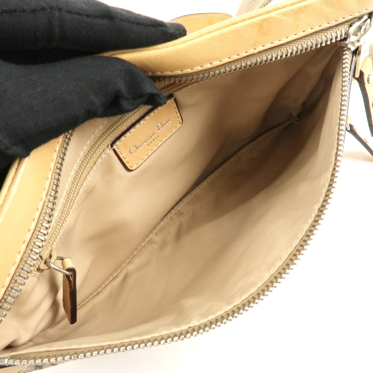 Christian Dior Street Chic Trotter Canvas Leather Shoulder Bag Preowned Auth21