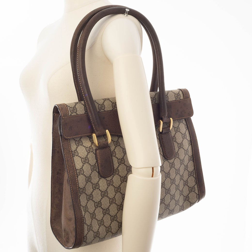 GUCCI Old Gucci Web Line Sherry Handbag Shoulder Interlocking Preowned Auth17
