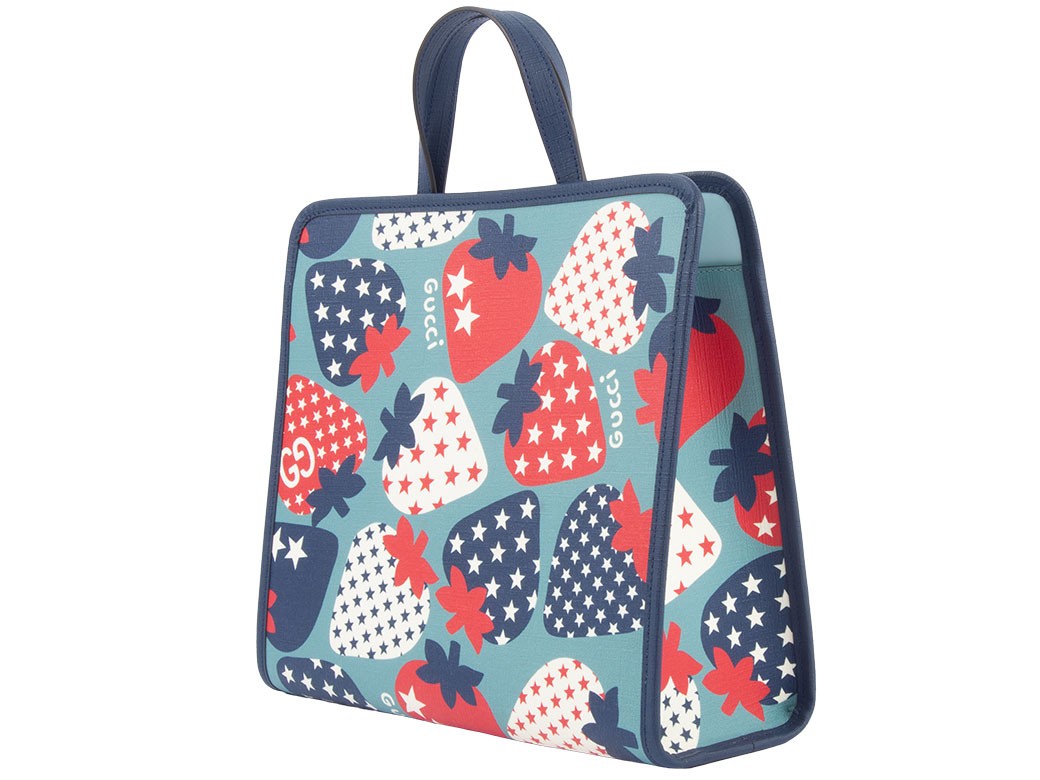 GUCCI Childrens Strawberry Tote Bag Multi Supreme Canvas 630542 Preowned Auth3