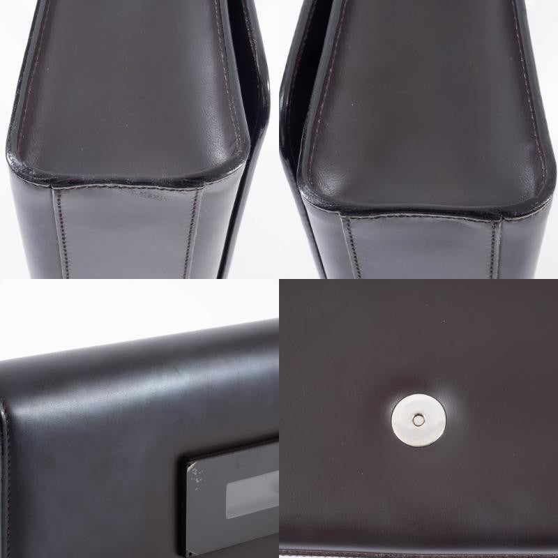GUCCI Old Gucci Underarm Shoulder Bag Dark Brown Leather Vintage Preowned Auth16