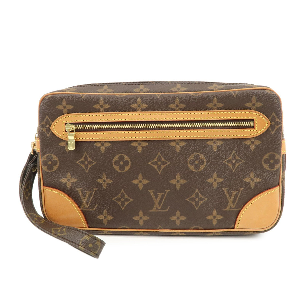 Louis Vuitton Monogram Marly Dragonne GM Clutch Bag Brown M51825 Auth Used F/S0
