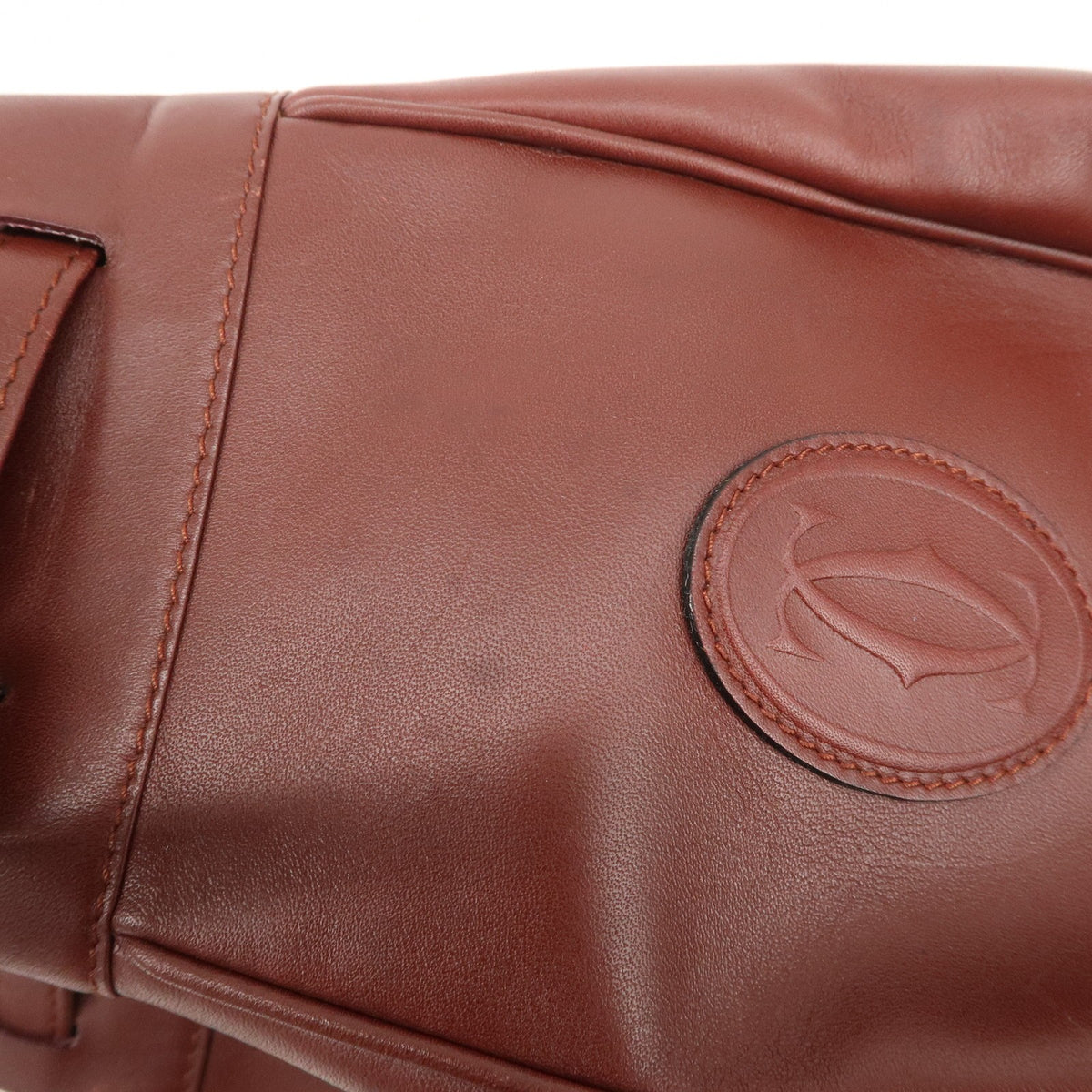 Cartier Must de Cartier Calf Leather Shoulder Bag Burgundy Authentic Used F/S20