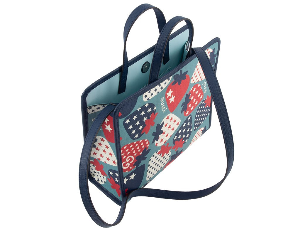 GUCCI Childrens Strawberry Tote Bag Multi Supreme Canvas 630542 Preowned Auth5