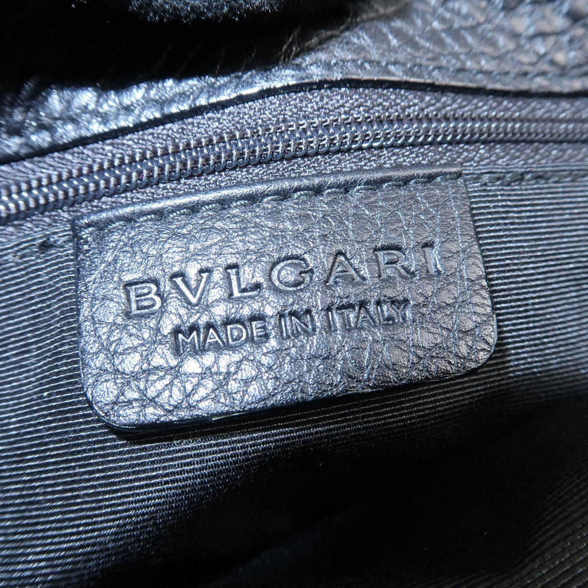 BVLGARI Logo Mania Canvas Leather Tote Bag Black Gold Hardware Auth Used F/S23