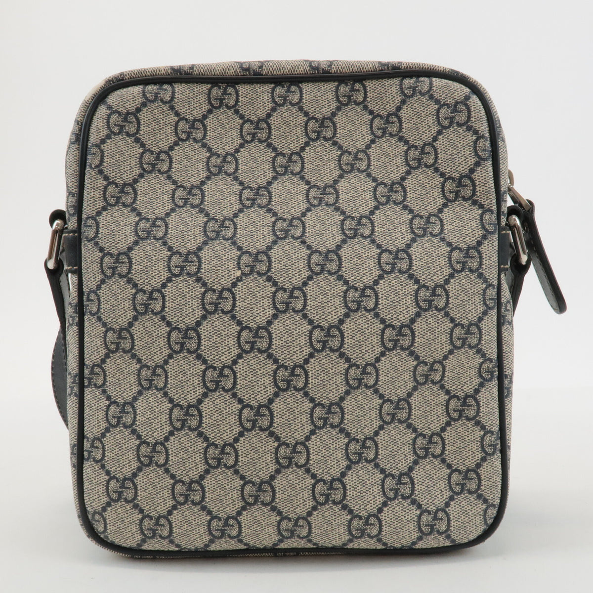GUCCI GG Supreme Canvas Leather Shoulder Bag Navy Beige Vintage 233268 Preowned1