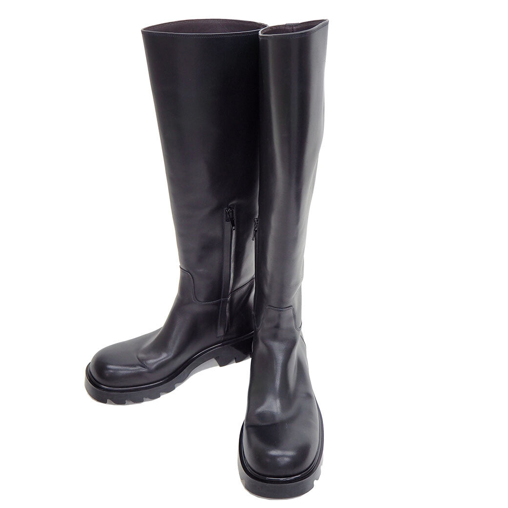 Bottega Veneta Strut Calf Leather High Boots Black 677308 Women's 38 Reuse Used0