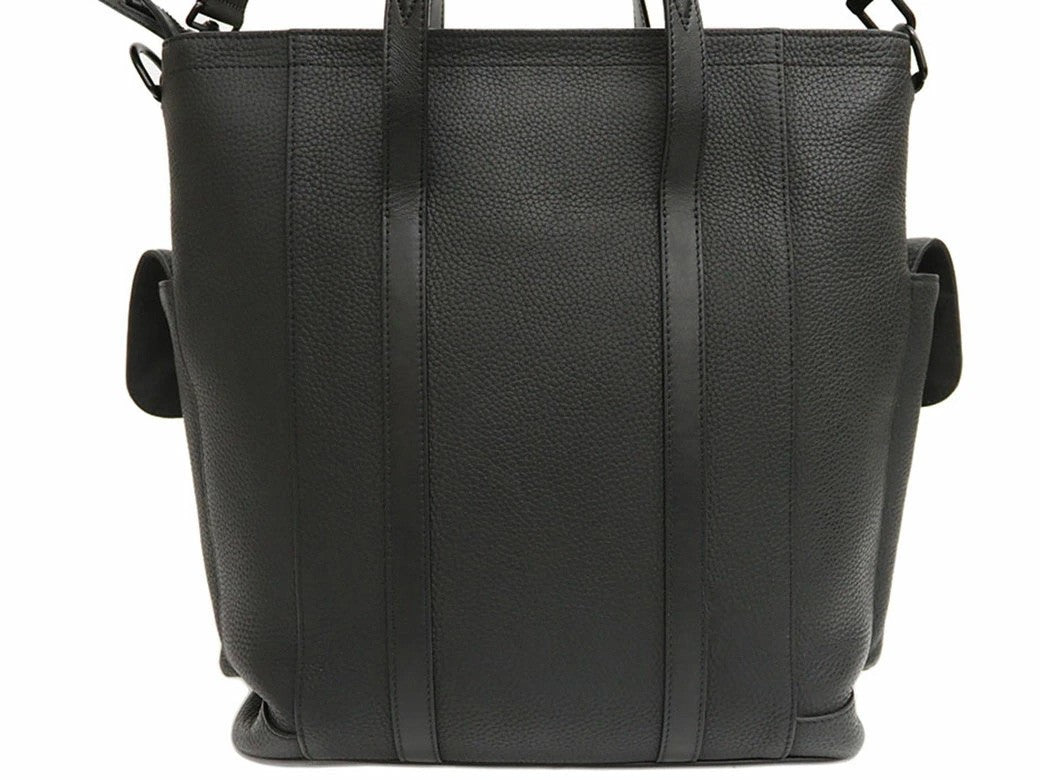 Louis Vuitton Christopher Tote Shoulder Bag Taurillon Black Men's Preowned Auth5