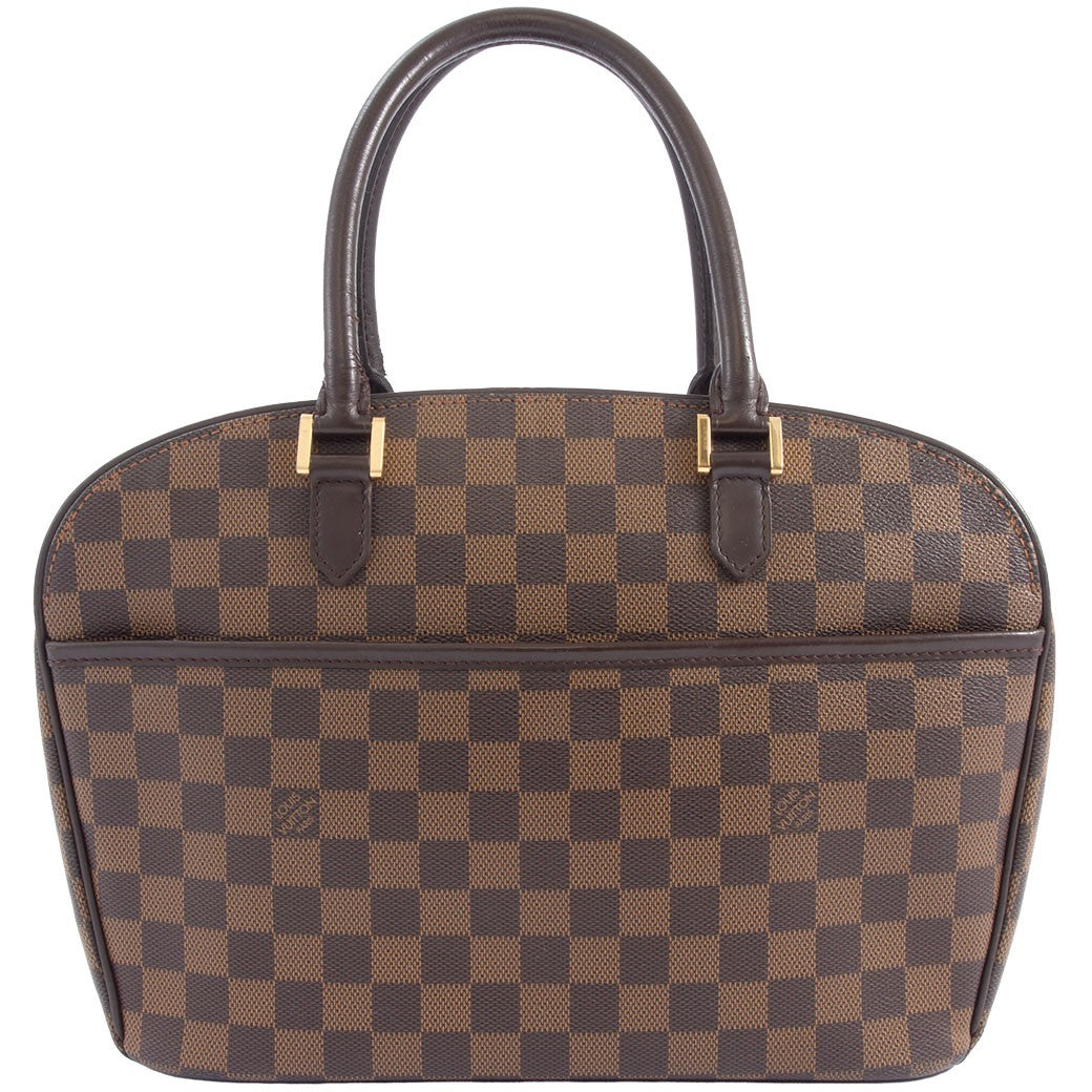 Louis Vuitton Saria Horizontal Damier Ebene Handbag Brown N51282 Preowned Auth0