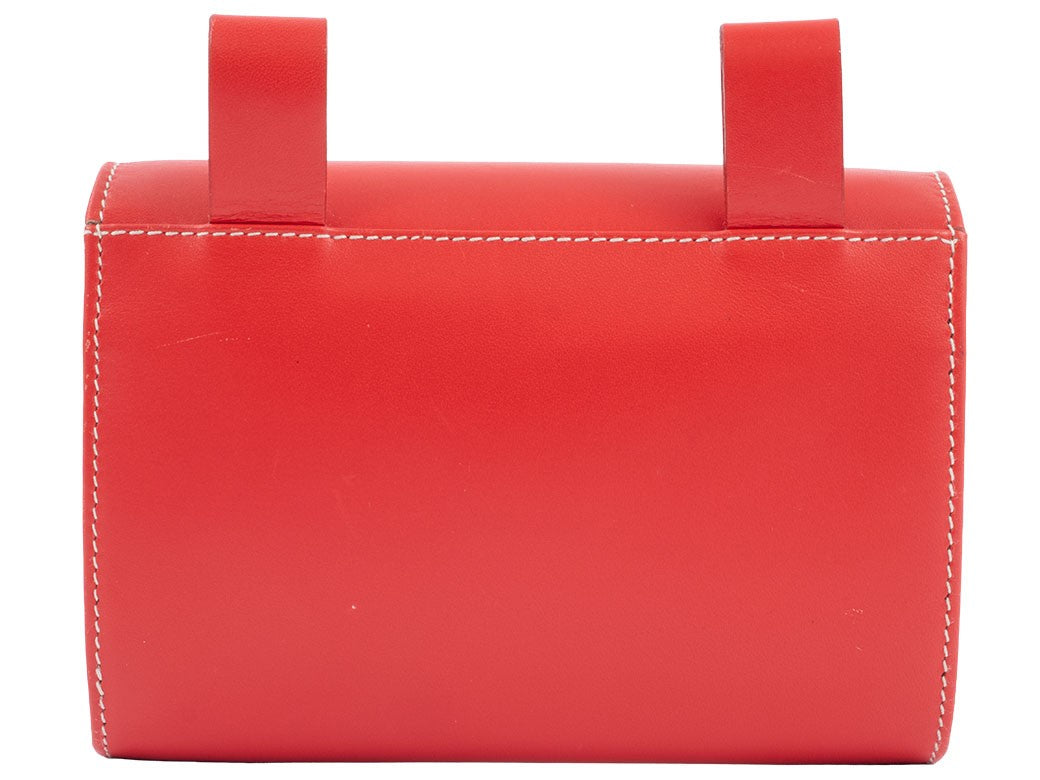 Auth Salvatore Ferragamo Bag Gancini Body Bag Red Leather Reuse Used Preowned1