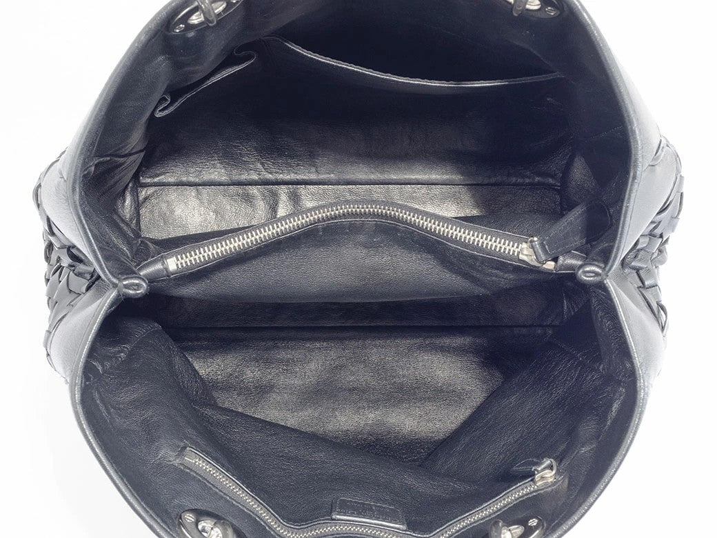 Christian Dior Diorissimo Handbag Black Leather Shoulder Bag Preowned Auth10