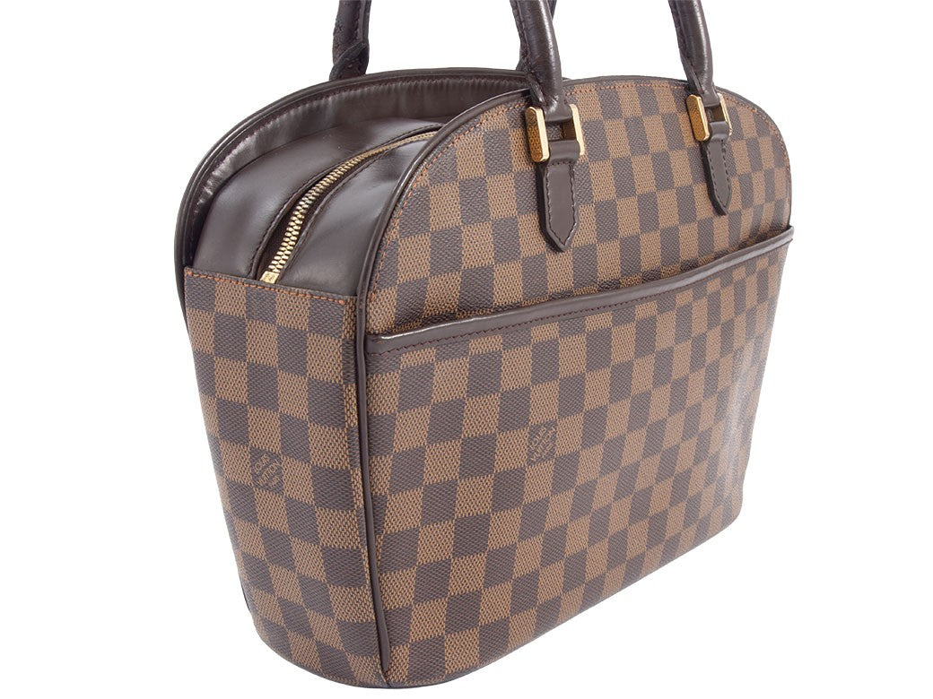 Louis Vuitton Saria Horizontal Damier Ebene Handbag Brown N51282 Preowned Auth2