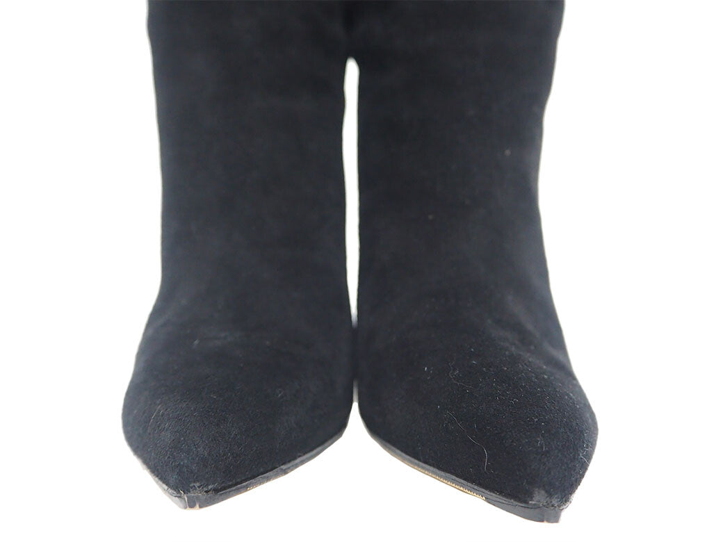 Gucci shoes suede long boots black ladies stiletto heel 36 Reuse Used Preowned3