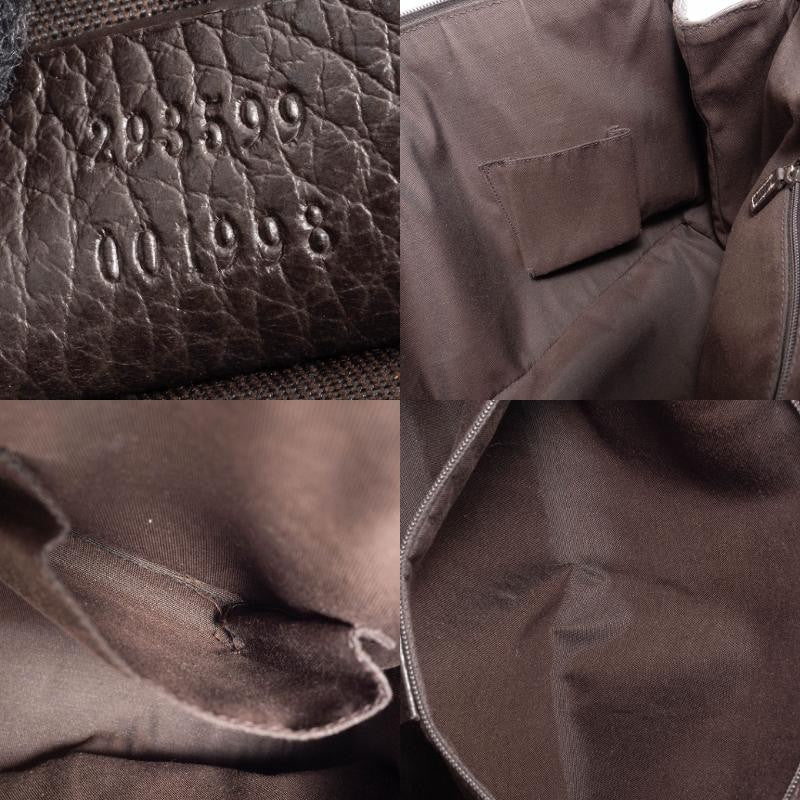 GUCCI GG Crystal Shoulder Tote Bag Sherry Line Web Beige Brown 293599 Preowned20