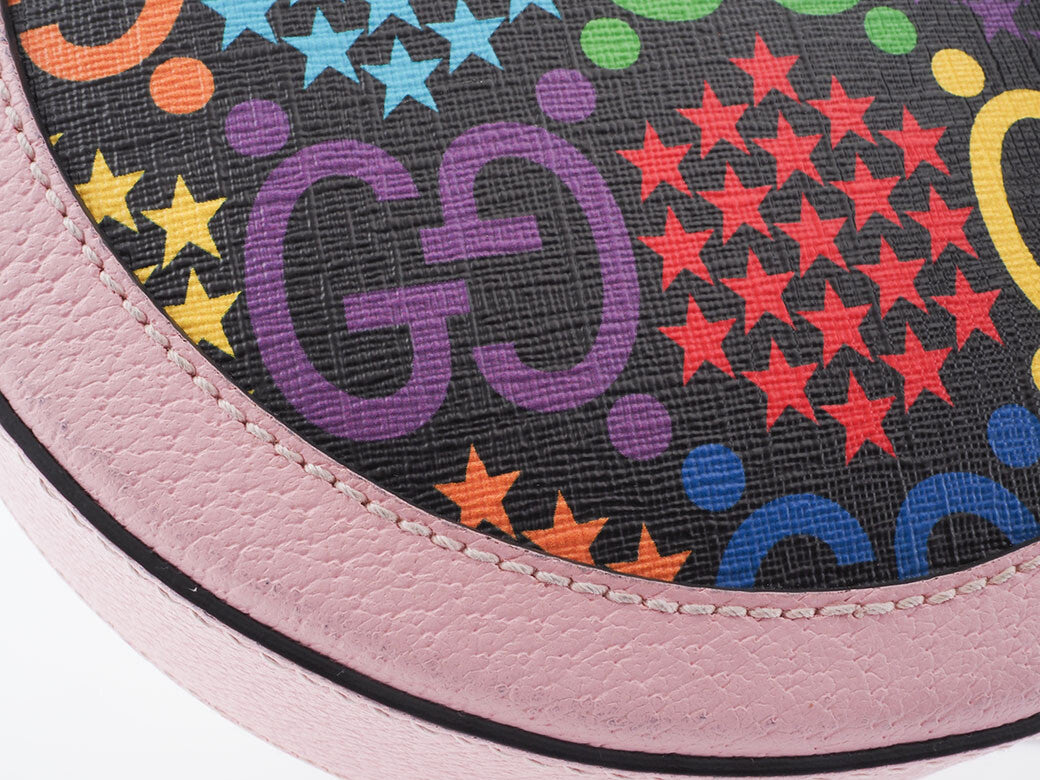 GUCCI GG Psychedelic Round Pink Multicolor Crossbody Shoulder Bag Preowned Auth8