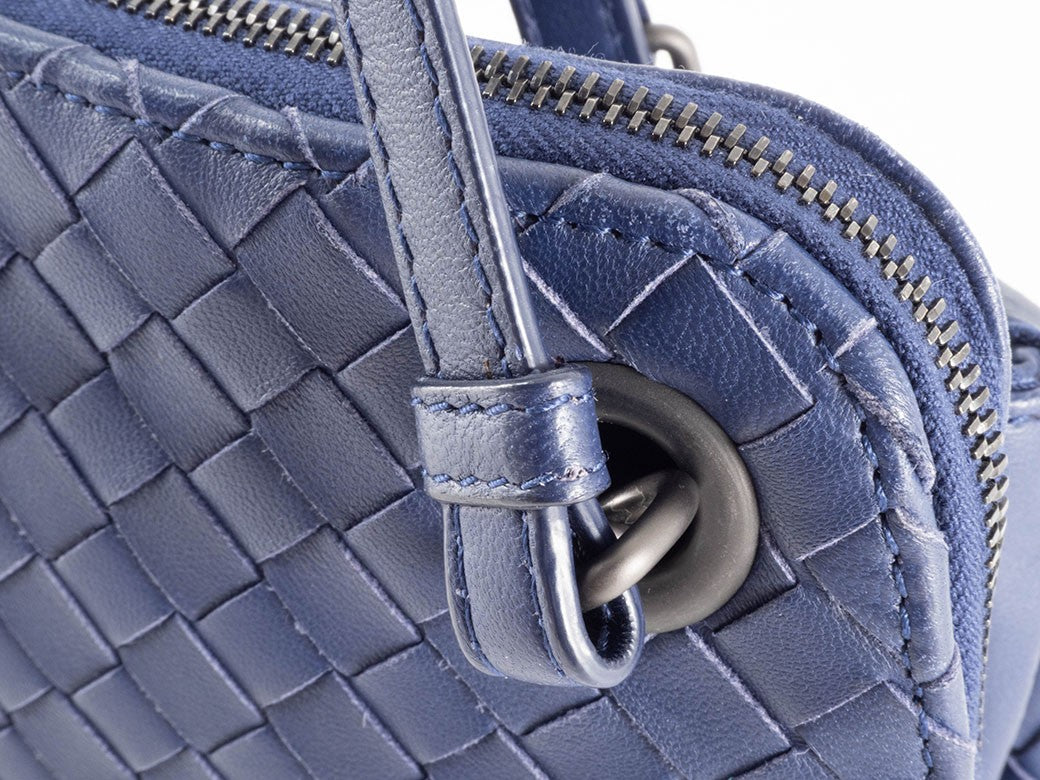 Bottega Veneta Intrecciato Navy Leather Women Shoulder Bag Handbag Preowned8