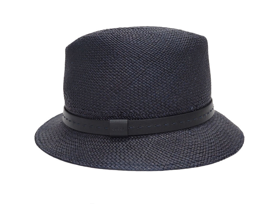 GUCCI Italian Straw Folded Hat XL 60cm Navy Straw Hat Men's Panama Preowned1