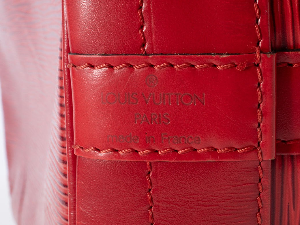 LOUIS VUITTON Noe Epi Leather Shoulder Bucket Drawstring Red M44007 Preowned7