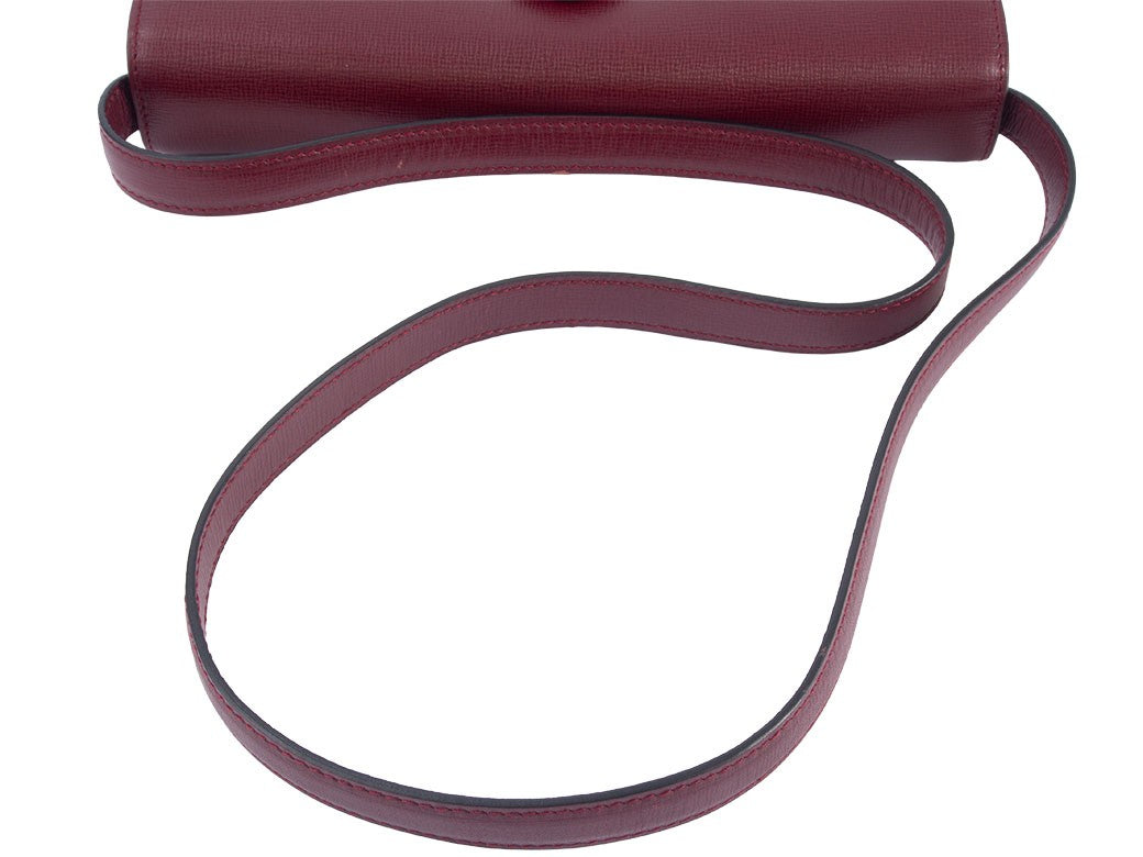 CARTIER Must de Cartier Bordeaux Leather Short Crossbody Shoulder Bag Preowned3