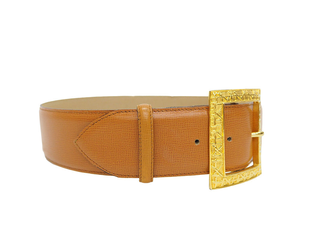 Dior Vintage Parisienne Belt Camel M Waist Mark Belt Ladies Reuse Used Preowned1