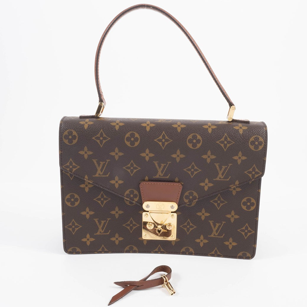 LOUIS VUITTON Concorde Monogram Canvas Womens Handbag Brown M51190 Preowned14