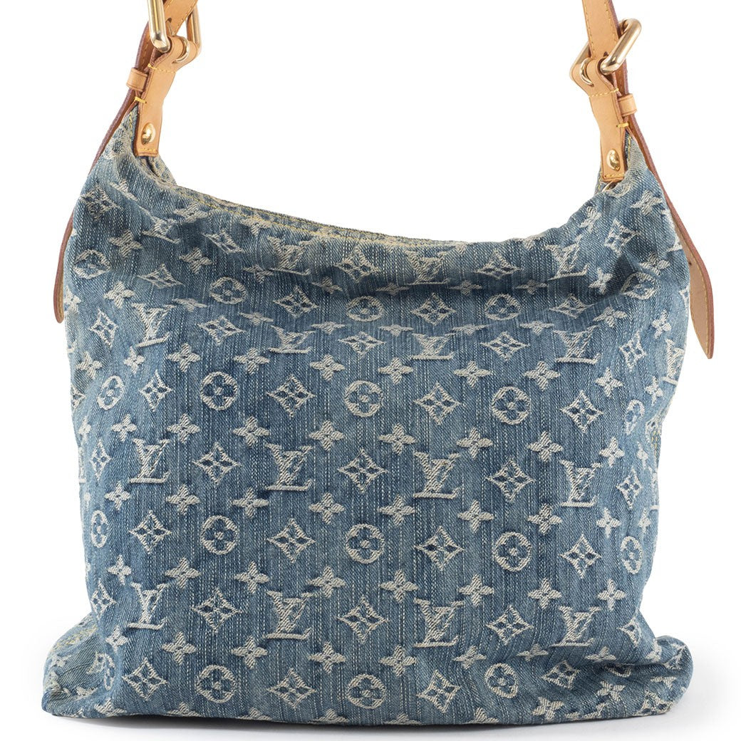 Louis Vuitton Baggy GM Monogram Denim Crossbody Shoulder Bag Hobo Blue Preowned1