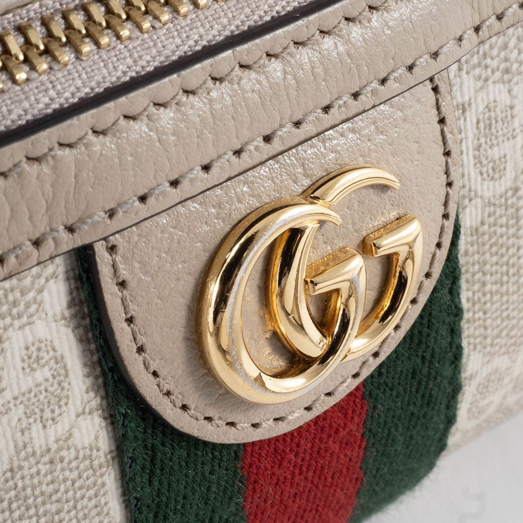 GUCCI Ophidia Mini GG Supreme Crossbody Shoulder Bag Beige Womens Preowned Auth12