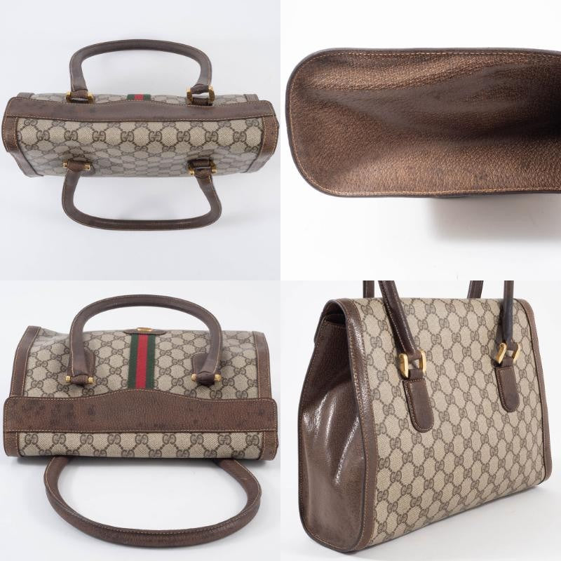 GUCCI Old Gucci Web Line Sherry Handbag Shoulder Interlocking Preowned Auth8