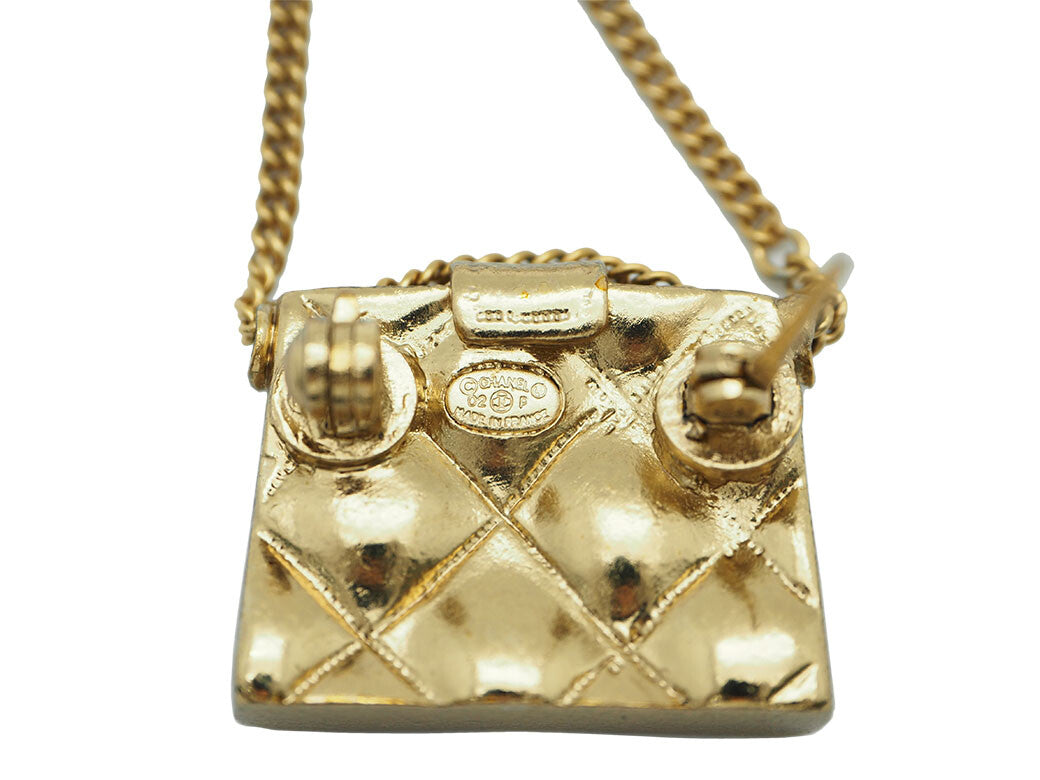 CHANEL MATRASSE brooch chain bag mini gold Ladies 02P metal pin brooch small6