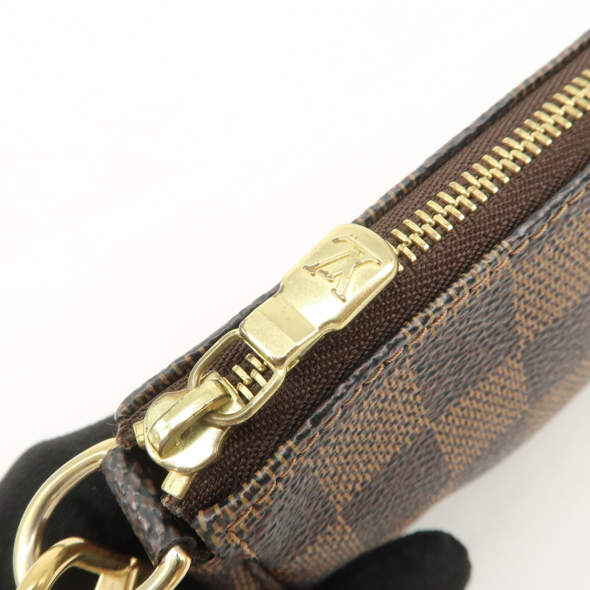 LOUIS VUITTON Mini Pochette Accessoires Damier Ebene Pouch N58009 Preowned Auth16