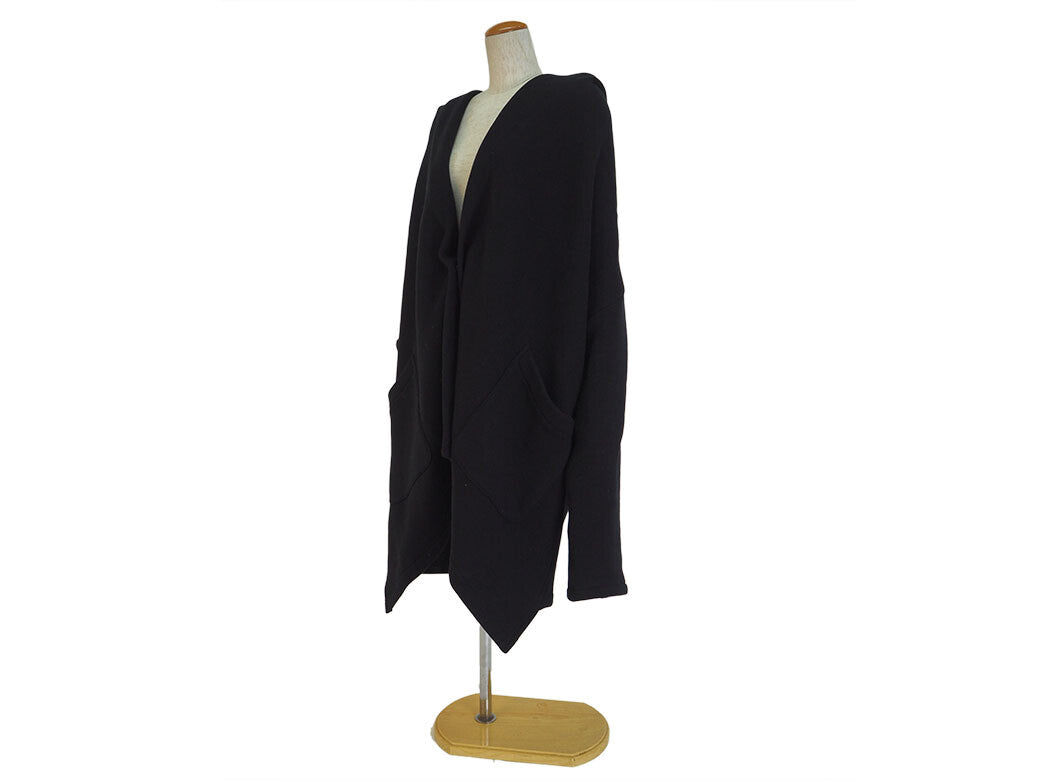 Auth Y's Yohji Yamamoto Black Cotton Blend Coat Women's Size 4 YRT030602021