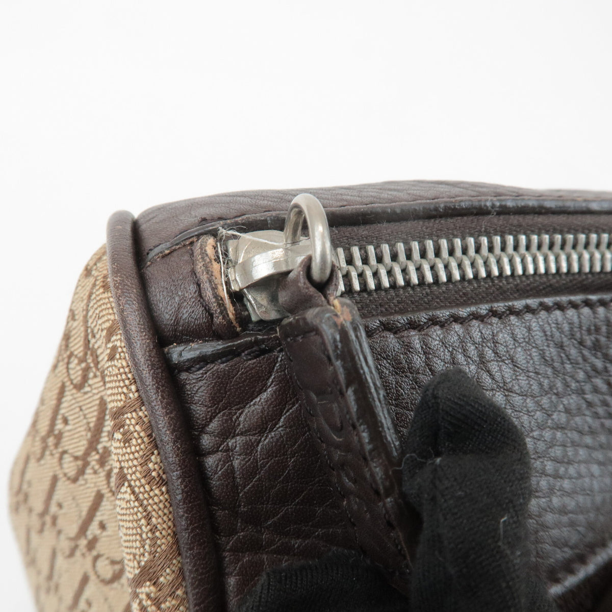 Christian Dior Trotter Street Chic Canvas Leather Boston Bag Beige Preowned15
