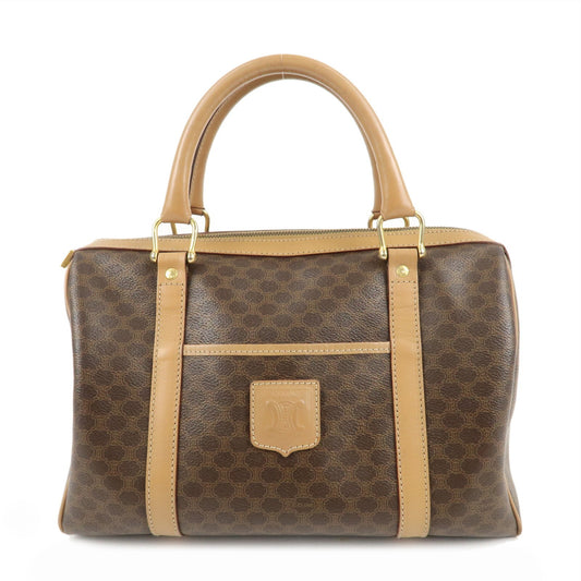 Auth CELINE Handbag Macadam Leather Boston Bag Brown Reuse Used Preowned0