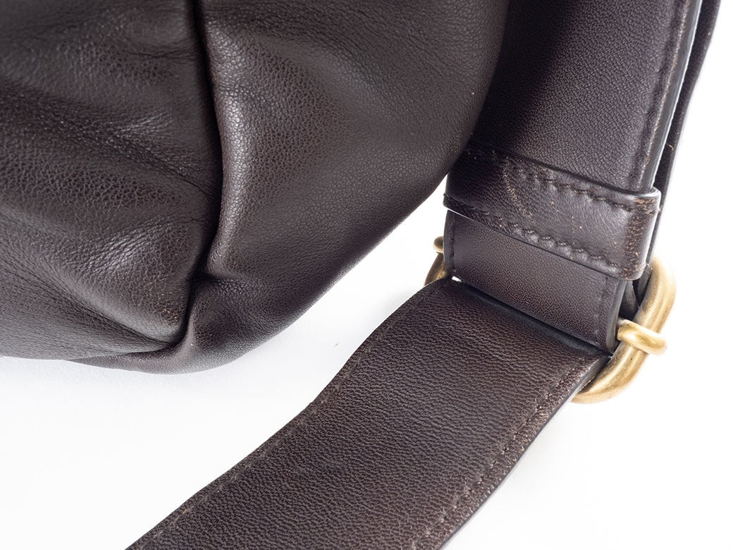 BOTTEGA VENETA Intrecciato Crossbody Shoulder Bag Dark Brown Leather Preowned20
